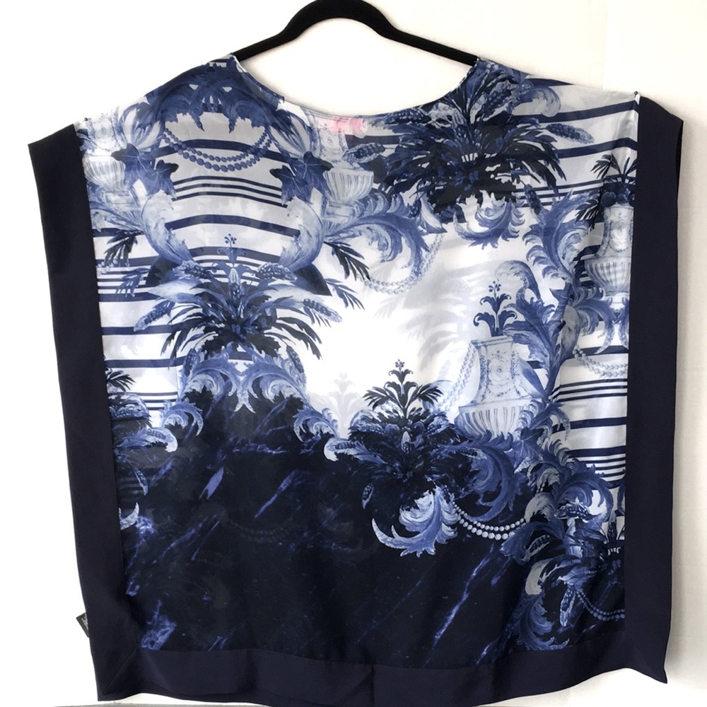 TED BAKER Shadow Print Blue kimono Jacket - Picture 4 of 11